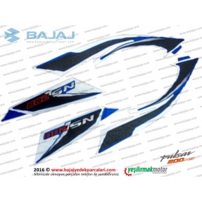 Bajaj Pulsar 200NS Sele Altı Panel Etiket Takımı - MAVİ