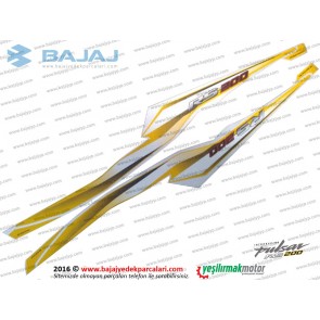 Bajaj Pulsar RS200 Sele Altı Panel Etiket Takımı, Sağ-Sol - SARI