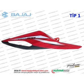 Bajaj Pulsar RS200 Sele Altı Panel, Sağ - TİP 1 - KIRMIZI - ETİKETSİZDİR