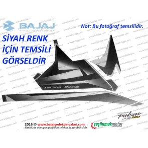 Bajaj Pulsar RS200 Yan Panel Sol Taraf Etiket Takımı - SİYAH